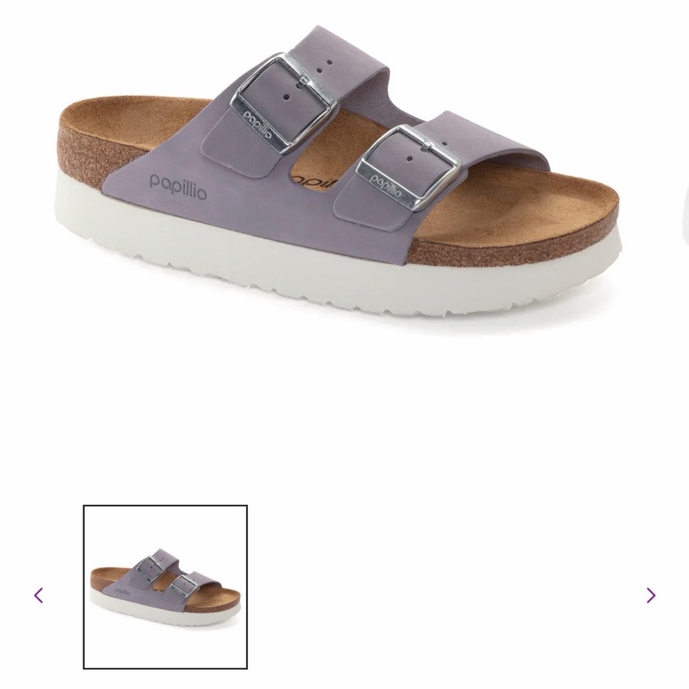 Birkenstock Papillio Arizona Purple Fog Suede Sandals